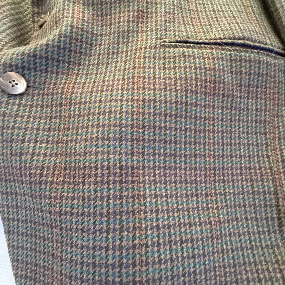 Vintage Cellini 44R Wool Blend Blazer‎ Houndstooth Sport Coat 90s Mens